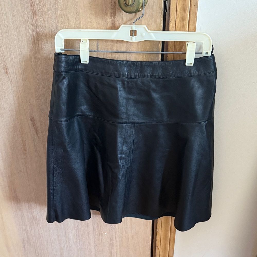 Banana Republic Black Leather Skirt